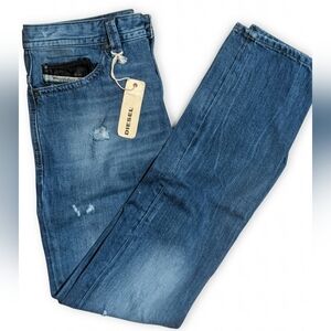 Diesel Industry Jeans Thavar Distressed Straight Leg